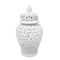 Kingston Living Ceramic Cut Out Pierced Temple Jar with Lid - 24" - White